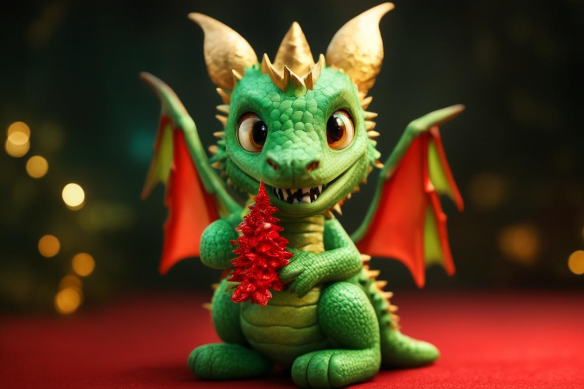 Коллекция артов с дракончиками по новогодней тематике